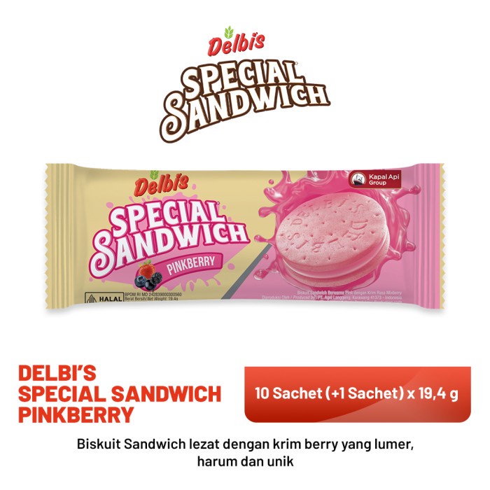 

Delbis Special Sandwich Pinkberry (10 Sachet x 19.4 gram)