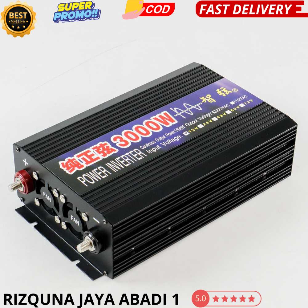 SUNYIMA Power Inverter Mobil Pure Sine Wave DC 12V to AC 220V 3000W - SY3000