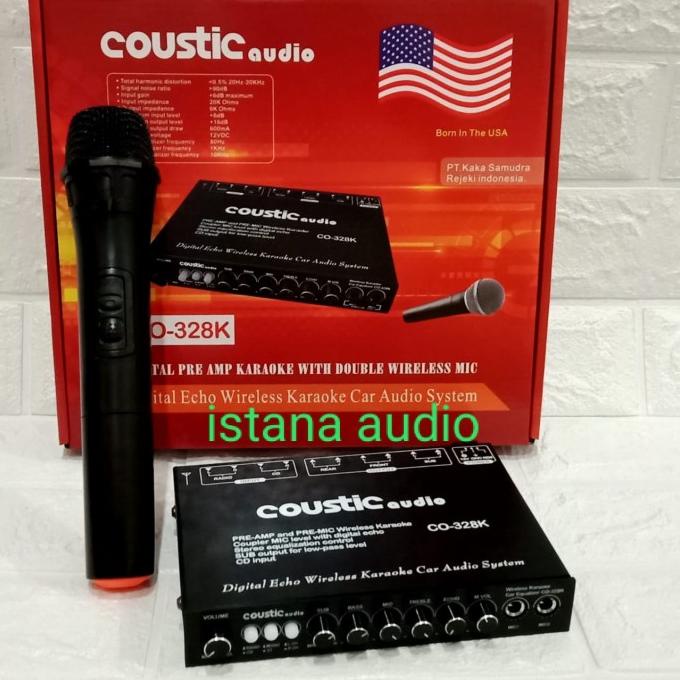 Parametrik Pre Amp Coustic Audio Co-328K Karaoke Wireless Mic 328K Kualitas Premium