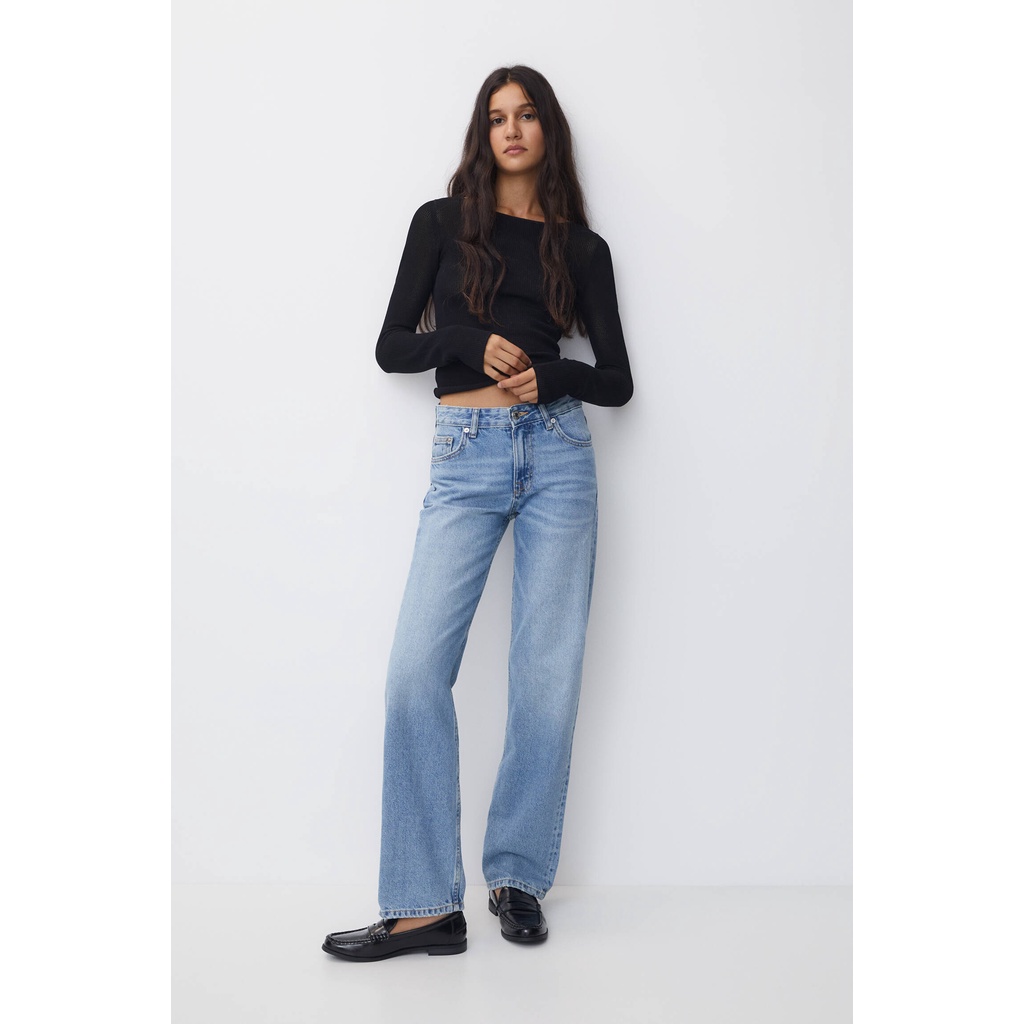 Pull&Bear Jeans lurus setengah pinggang