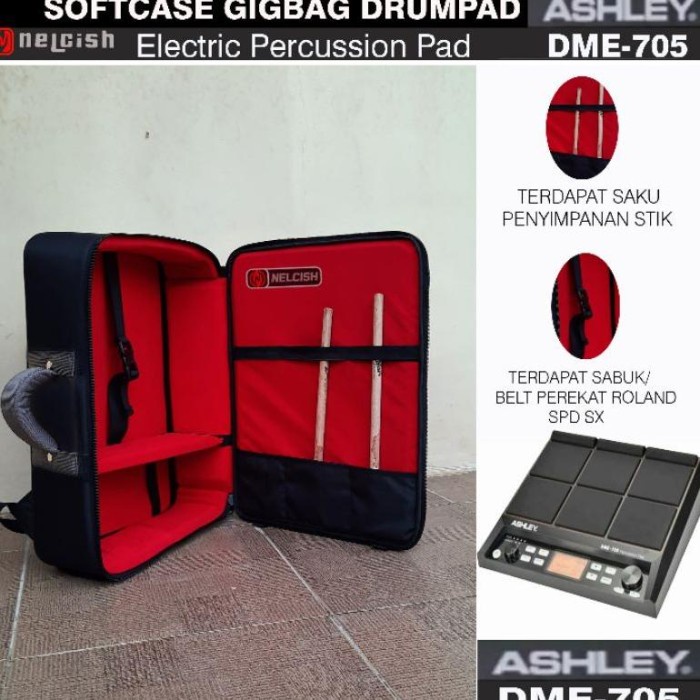 Softcase Tas Gigbag Drum Elektrik ASHLEY DME-705 Original Electric