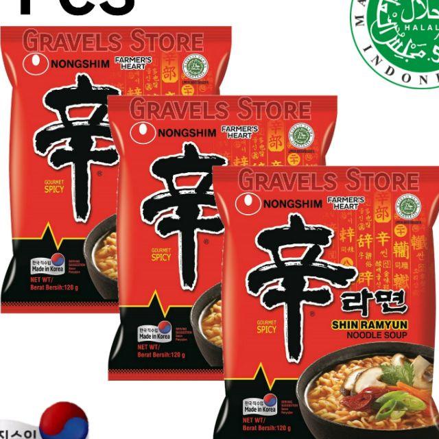 

[Bundling 3 Pcs] Nongshim Shin Ramyun Made In Korea Logo Halal - E Instan Ramen Pedas Korea