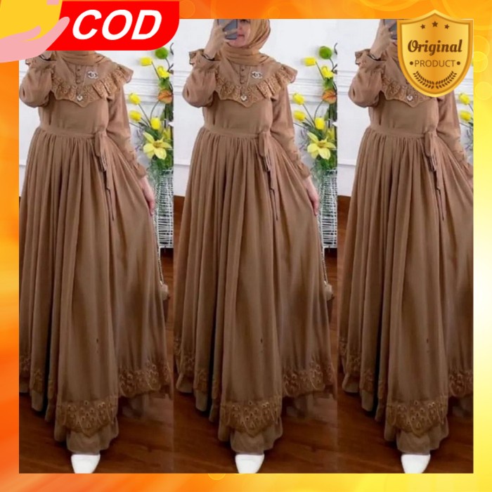 Dress Muslim Mewah Gamis Deres Hitam Sarii Gamis Dris Gamos Gami Wanita Kondangan Sar I Terbaru Baha