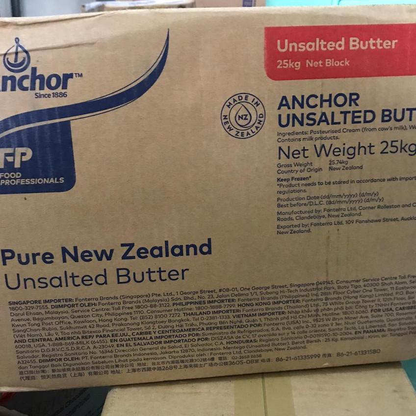 Anchor Uned Butter 25Kg - Mentega Tawar Gosend / Grab Only