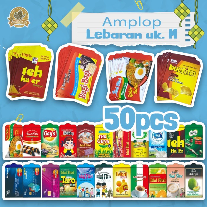 

50 Pcs Amplop Lebaran Idul Fitri Angpao Karakter Ukuran M ((_Baca Diskrips_I))