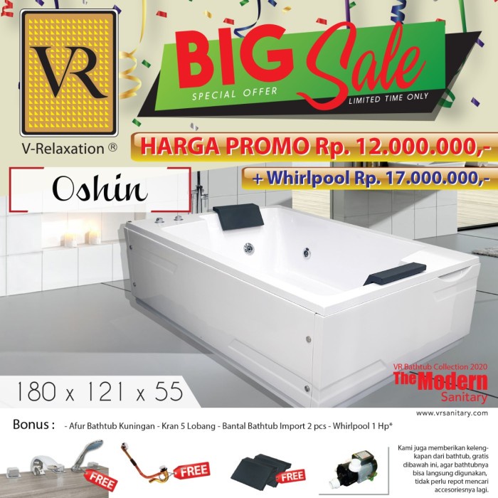 Promo Big Sale Vr Bathtub Standing Oshin Whirlpool Jacuzzi