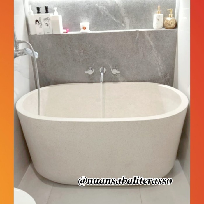 Promo Bathup Jepang, Bathtub Teraso Marmer Motif Elegant Dan Estetik P100Cm