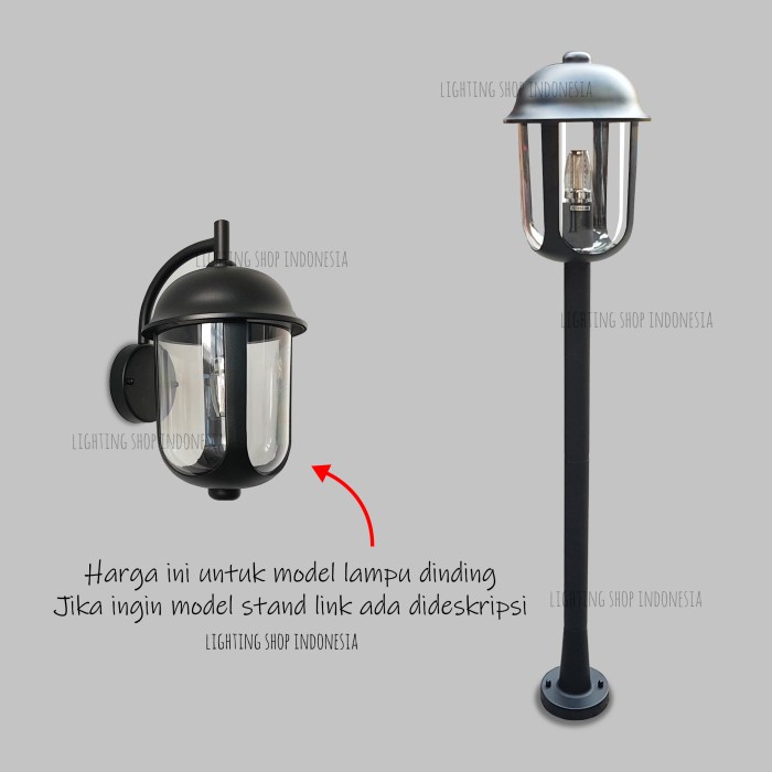 Lampu Dinding Hitam Minimalis Waterproof Outdoor Taman Pagar Wall Lamp