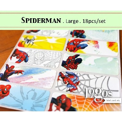 

TERLARIS Spiderman LARGE Label nama waterproof. Sticker movie marvel amazing
