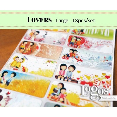 

TERLARIS Lovers LARGE Label nama waterproof. Sticker laki pria wanita wedding