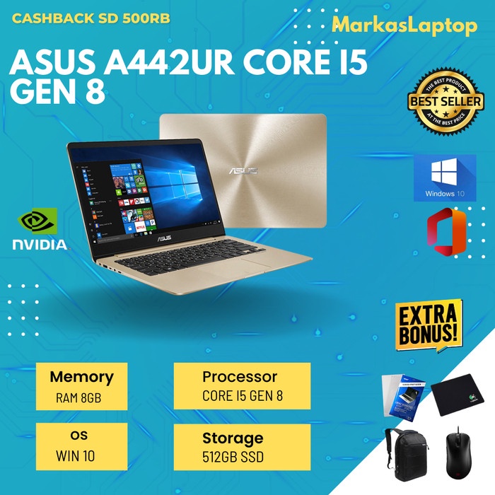 ASUS A442UR Core i5-8250U 930MX NVDIA (8GB / 512GB SSD / 14" / WIN 10)