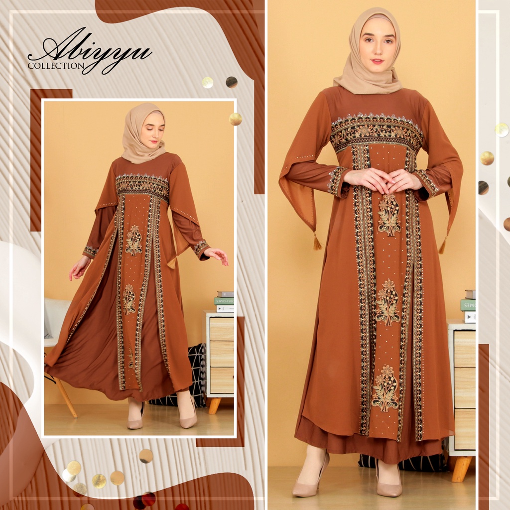 [SYAR'I TILL JANNAH] TA9021 Gamis Abaya Turki Termewah Turkey Terbaru 2023 Turkiy Putih Hitam Elegan