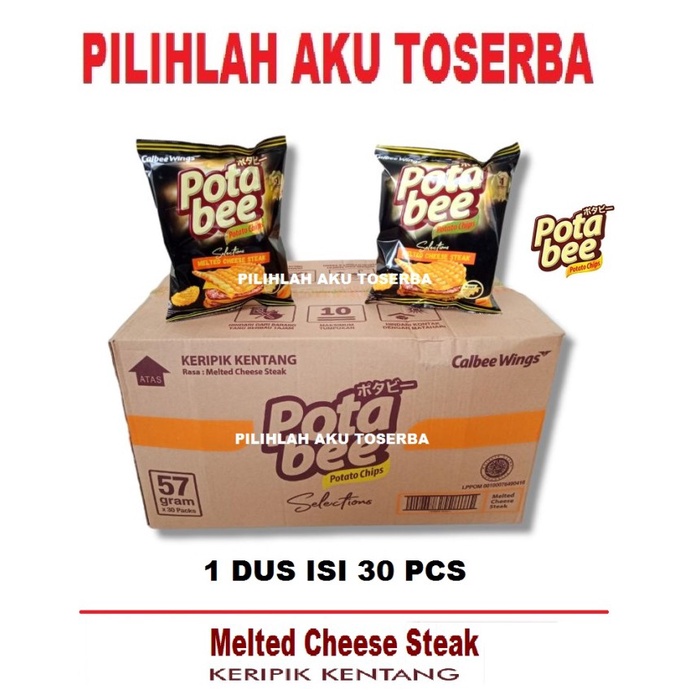 POTABEE KERIPIK KENTANG MELTED CHEESE STEAK - (HARGA 1 DUS ISI 30 PCS)