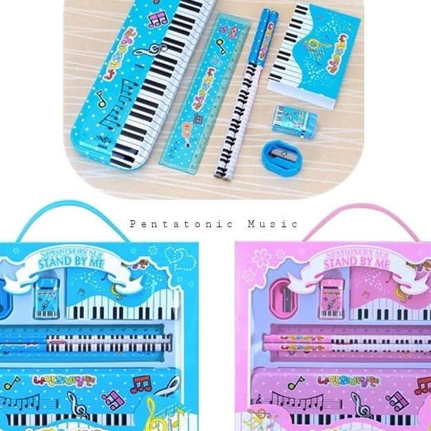 

Paket Alat Tulis Musik Piano / Stand By Me Stationery Set / Tempat Sil Ggaris Ghapus Kado