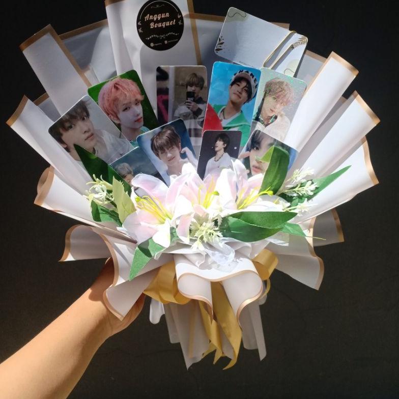 Termurah Buket Photocard/ Buket Kpop/ Buket Foto Korea/ Buket Bts/Nct/Bias/Custom/ Bouquet Photo Hol