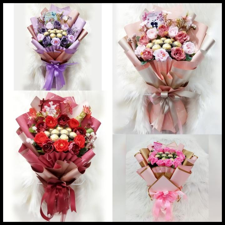 

NEW Buket bunga coklat ferrero rocher valentine ulang tahun wisuda