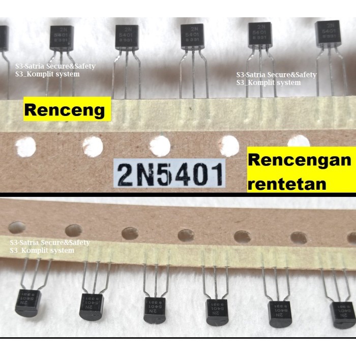 Renceng kertas 2n5401 transistor 2n 5401 rentetan rol cakep 2 N