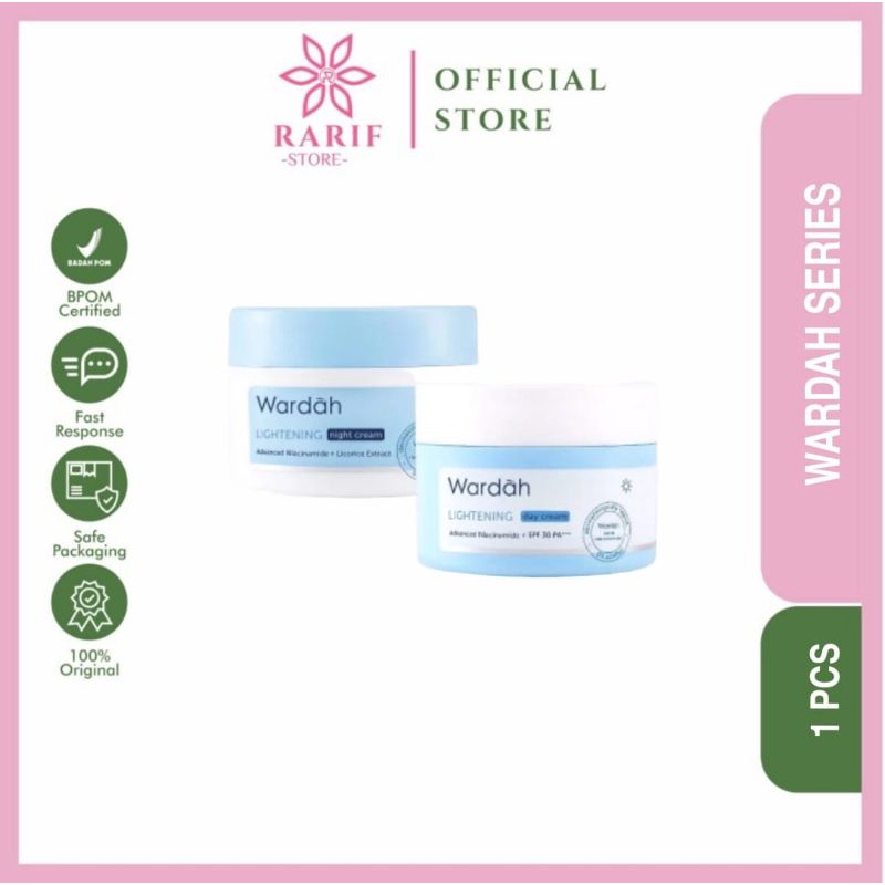 ❤️rarif_store❤️ Wardah Lightening Day/Night Cream 30gr | Pelembab Wajah/Krim Siang/Krim Malam/Pelemb