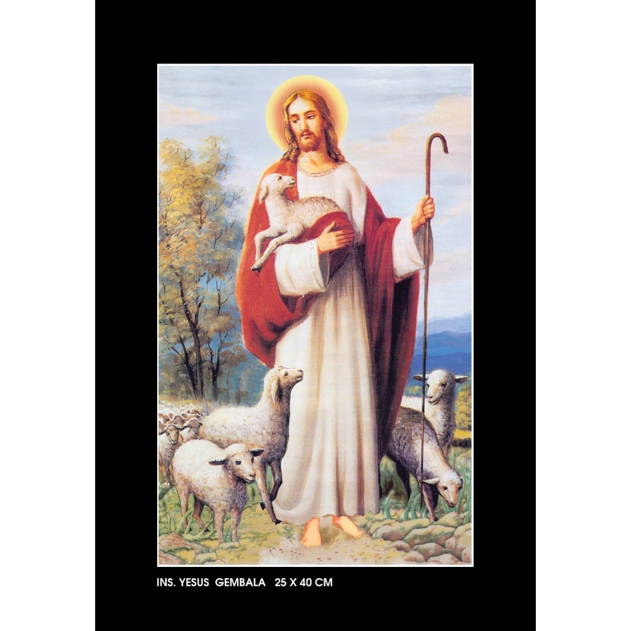 Inserto Keramik 25x40cm Yesus Gembala (sdh dipacking palet kayu)