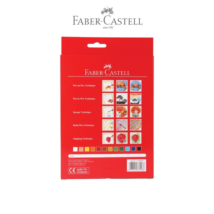 

FABER-CASTELL WATERCOLOUR TUBE 12 ML - 12 COLOURS ORIGINAL TERBARU