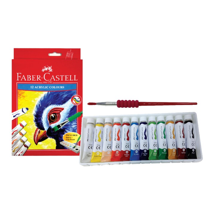 

FABER-CASTELL ACRYLIC TUBE 12 ML - 12 COLOURS ORIGINAL TERBARU