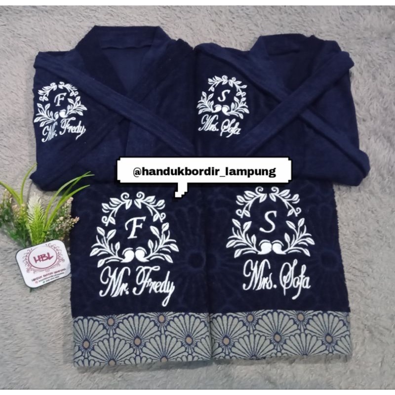 Handuk Bordir Couple Wedding Kimono Bordir