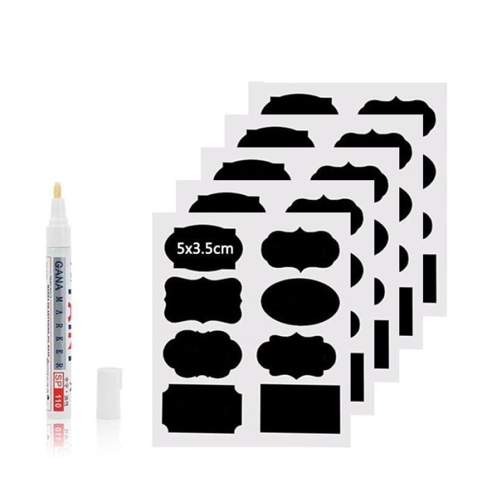 

Stiker Label Blackboard Papan Tulis Removable 5 PCS - TH002 - Black