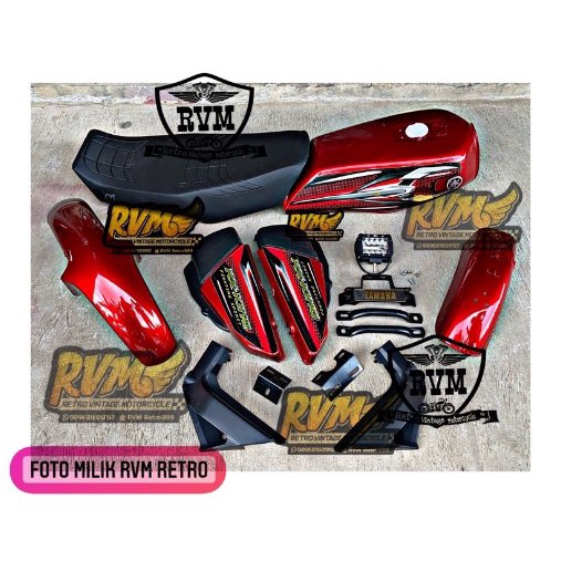 Cover Tangki Full Set Yamaha Rx King Merah Th 2007 Tangki Rx King Merah Set Striping 2007