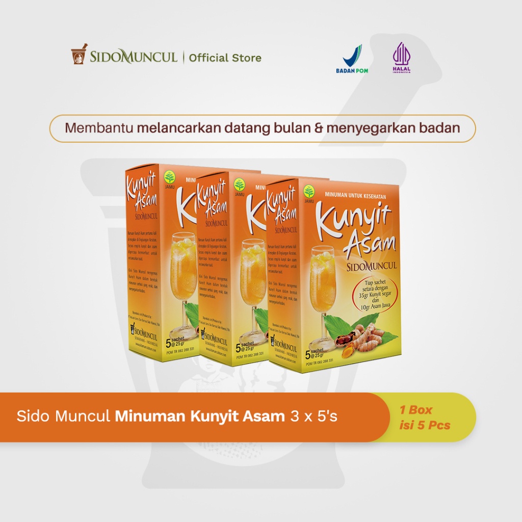 

Sido Muncul Minuman Kunyit Asam 3x5's - Membantu Melancarkan Haid