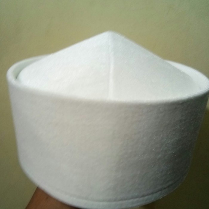 Peci/Songkok/Kopiah Mesir Bludru Putih Elegant Size
