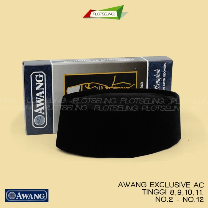 Songkok Awang Hitam Ac Tinggi 8 9 10 Anak- Nomor 3-11