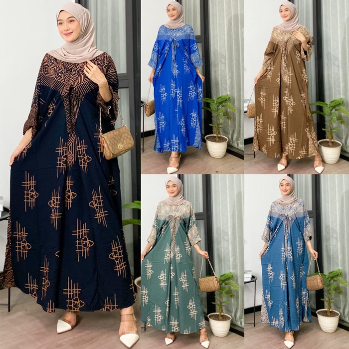 Kaftan modern wanita jumbo long dress kaftan kekinian