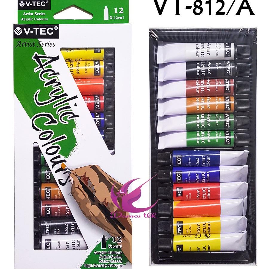 

V-Tec Acrylic 12 Warna Type Vt812 12 X 12Ml