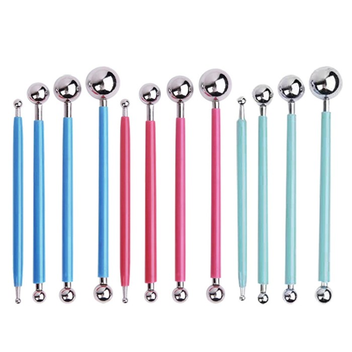 

8 Headed Steel Ball Modeling Tool Ball Sticks 4 Set In 1 Alat Ukir Kue