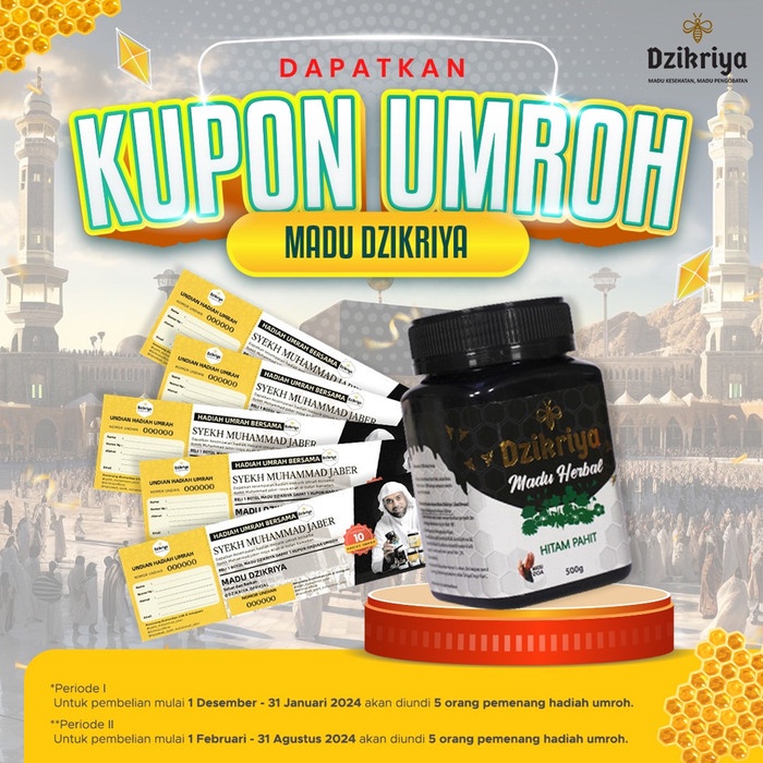 

Dzikriya Madu Honey Murni Asli 100% Madu Herbal Hitam Pahit 500g