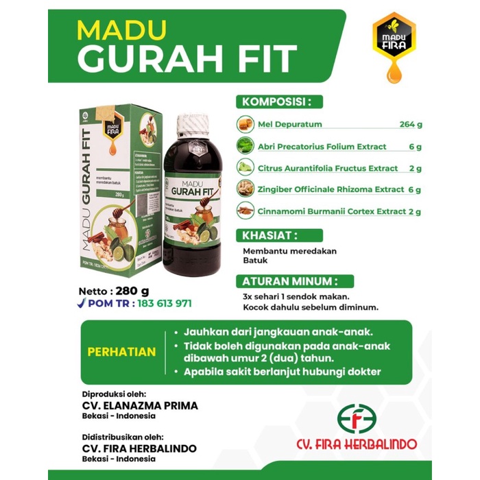 

madu gurah fit gurafit herbal flu batuk bronchitis sesak paru