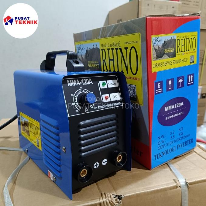 MESIN LAS RHINO MMA 120 A 450 WATT - MESIN LAS RHINO BIRU 450 WATT
