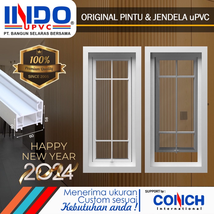 Promo Jendela Jungkit / Top Hung Regal Upvc Merk Conch