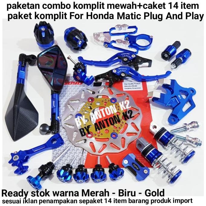 PAKET 14 ITEM VARIASI AKSESORIS MOTOR BEAT KARBU/BEAT FI/BEAT STREET