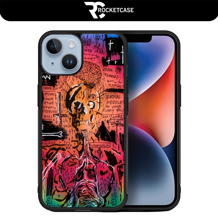 Case Casing Iphone 15 14 13 12 11 X Xs Xr Pro Max Plus Mini Basquiat Style Art RC0235