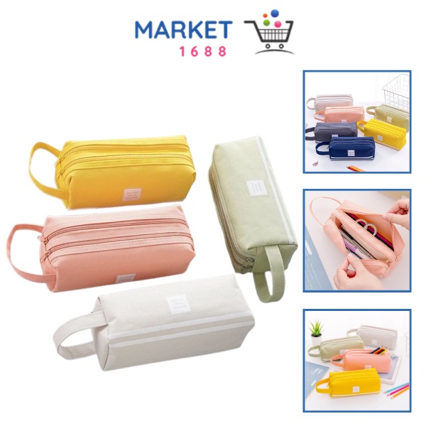 

Market1688 Kotak Pensil Dan Stationery Dual Zipper Dompet Pensil 2 Pouch Tempat Alat Tulis Perlengkapan Sekolah Dua Sisi Resleting