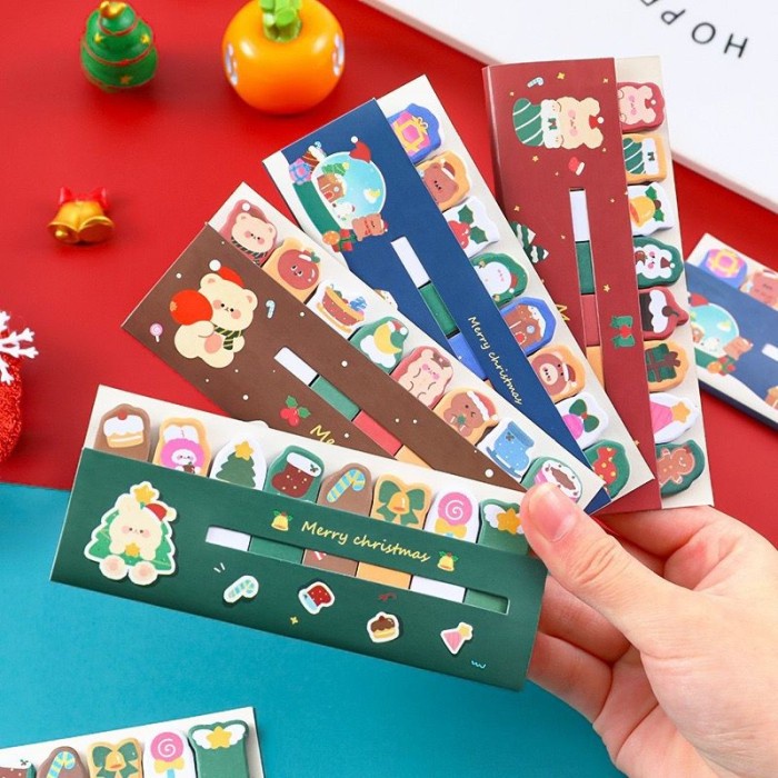 

] PEMBATAS BUKU STICKY NOTE CARTOON CHRISTMAS /STICK MARKER NATAL MM-8