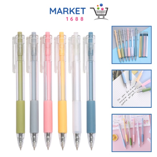 

Market1688 Pulpen Cetekan Transparant Polos Pena Gel 0.5mm Tinta Hitam Alat Tulis Sekolah Kantor Pen Warna Warni Bolpoint Polos Murah