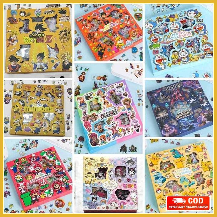 

( COD ) Sticker Momo Waterproof Sticker Momo Stiker 100 Lembar 4 warna rainbow Sanrio MobileLegend BT21 Sticker Korea