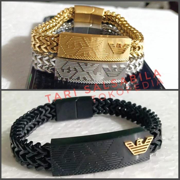 Gelang - Gelang Titanium Pria Rantai Arm Stainless