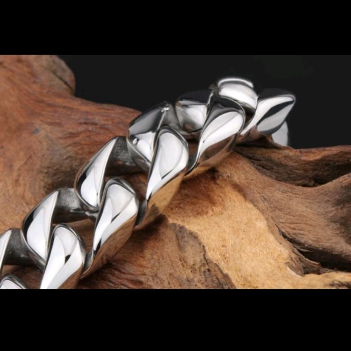 Gelang - Gelang Pria Rantai Titanium Stainless Steel 316L Bracelet Premium