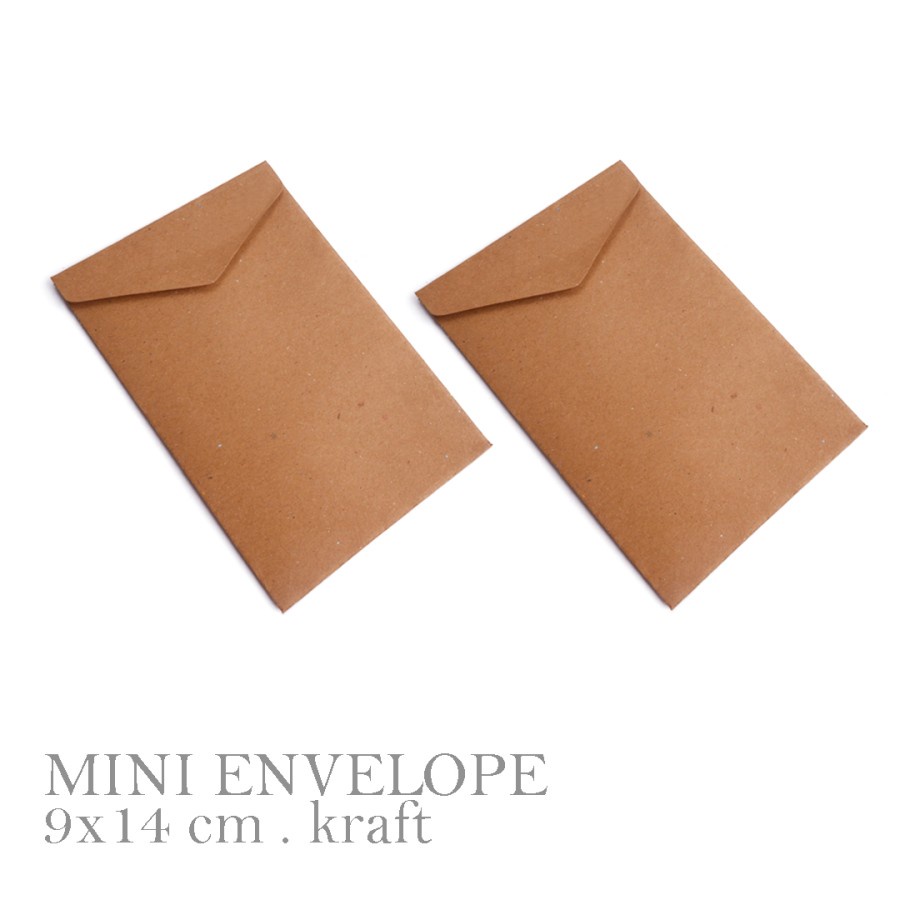 

5 pcs mini kraft envelope amplop coklat polos size small 9 x 14 cm