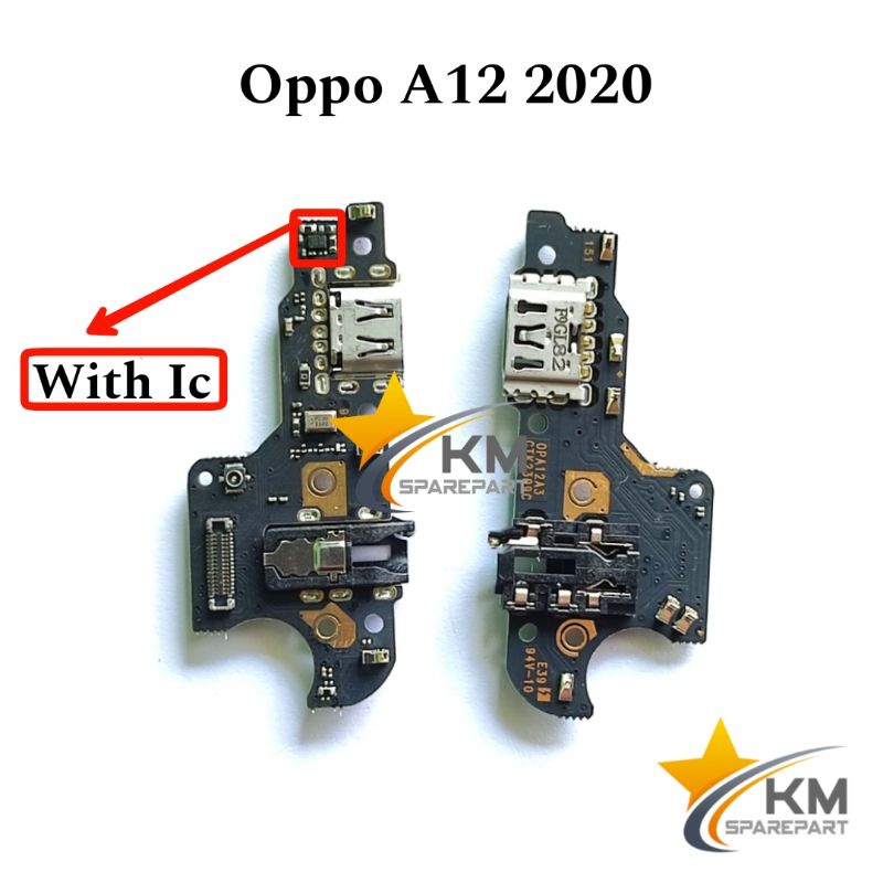 Konektor Charger Oppo A12 2020 With Ic Pcb Board Papan Cas Mic