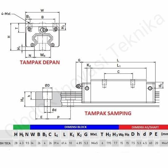 Paket Rail Rel Linear Guide Hgr15 Hgh15 Hgr Hgh 15 Cnc Bearing Block