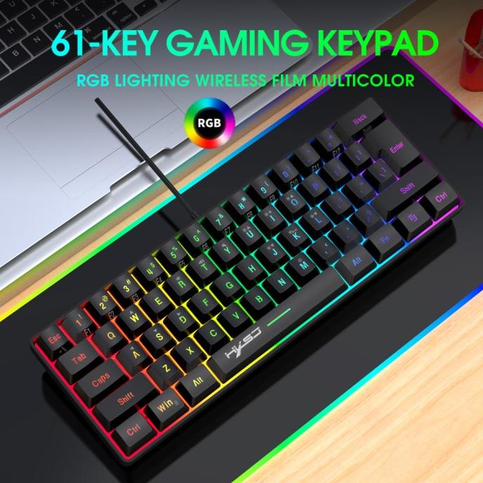 Hxsj V700 Wired Gaming Keyboard Rgb Terlaris